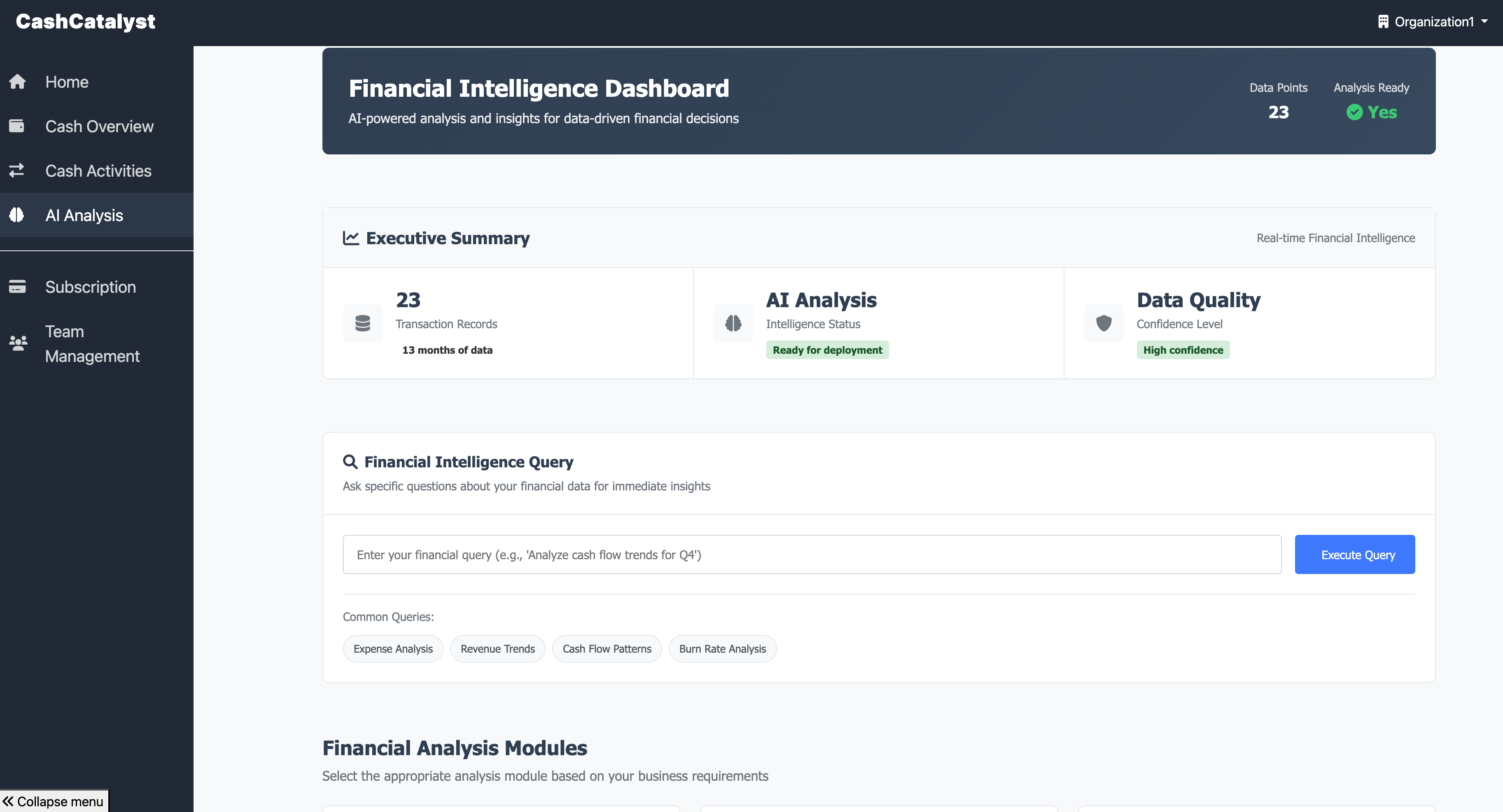 AI Financial Dashboard